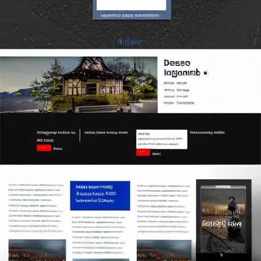 Prompt: a modern simplistic webpage layout design, frontpage