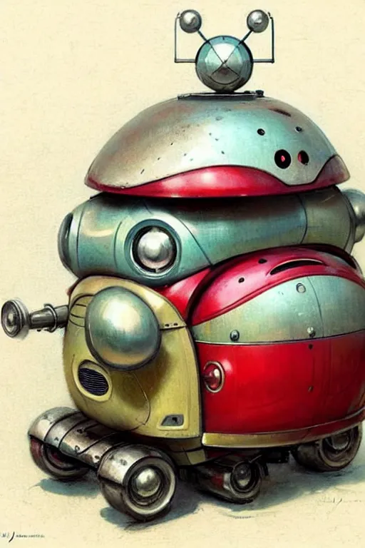 Prompt: ( ( ( ( ( 1 9 5 0 s retro future android robot fat robot ladybug wagon. muted colors., ) ) ) ) ) by jean - baptiste monge,!!!!!!!!!!!!!!!!!!!!!!!!!