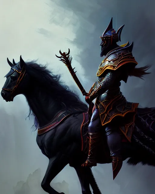 matte fantasy painting of a black horse, DnD character | Stable ...