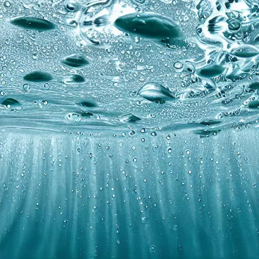 Image similar to army of air bubbles under water, photorealistic