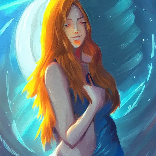 Prompt: A goddess by Aenami Alena