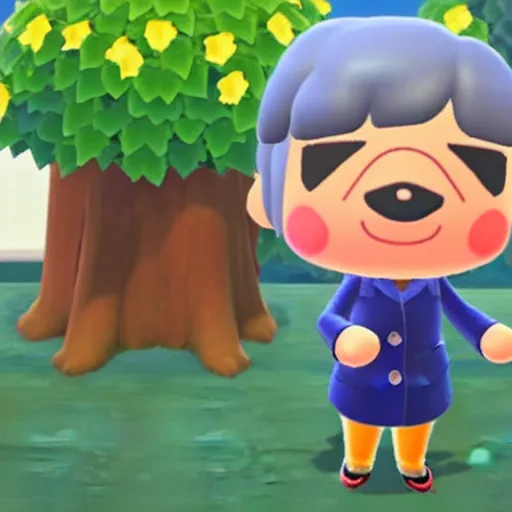 Image similar to angela merkel as a animal crossing character