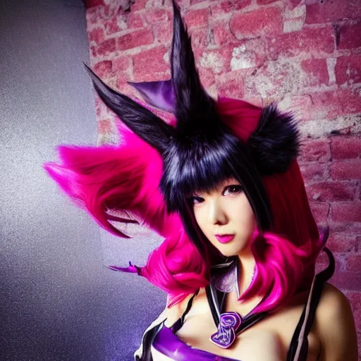 Image similar to photo of ahri from league of legends in real life