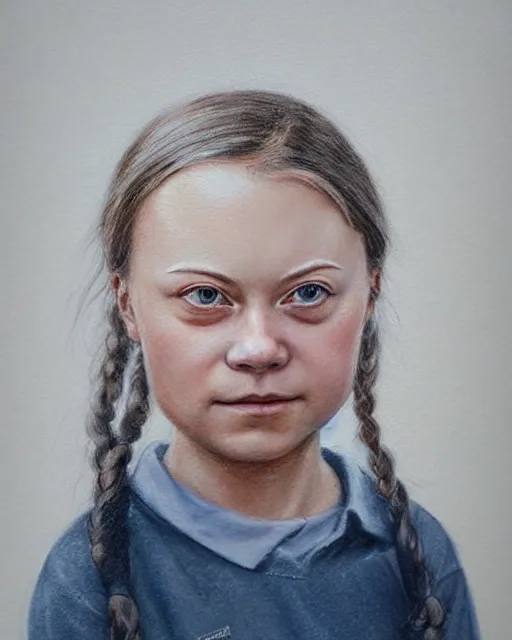 Image similar to portrait of greta thunberg painted by Nicoletta Ceccoli, detailed, award winning, digital painting, artstation, concept art, smooth, sharp focus, illustration,