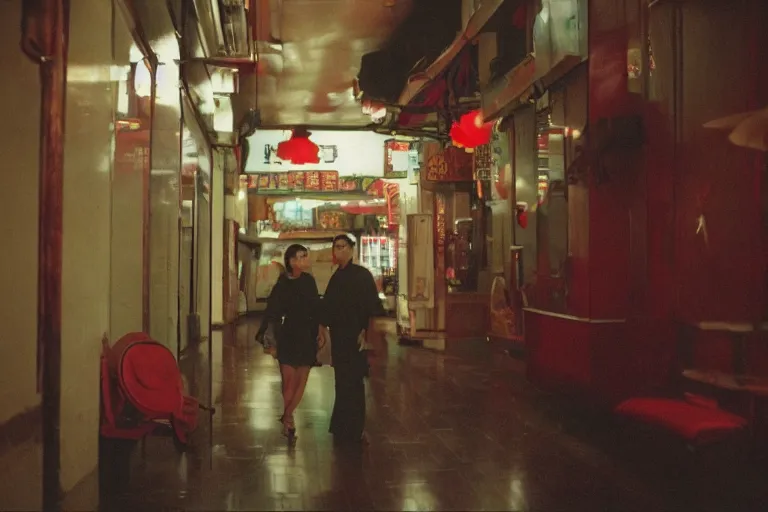 Prompt: wong kar wai love movie scene. 2 0 mm lens