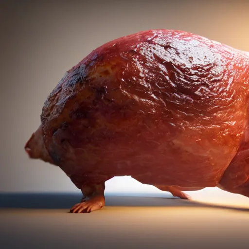 Prompt: hyperrealistic dslr film still of a info wars alex jones disguised as baked ham, stunning 8 k octane comprehensive 3 d render, inspired by istvan sandorfi & greg rutkowski & unreal engine, perfect symmetry, dim volumetric cinematic lighting, extremely hyper - detailed, extremely lifelike attributes & texture, intricate, masterpiece, artstation, stunning