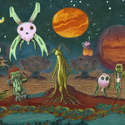 Image similar to an alien world with fauna