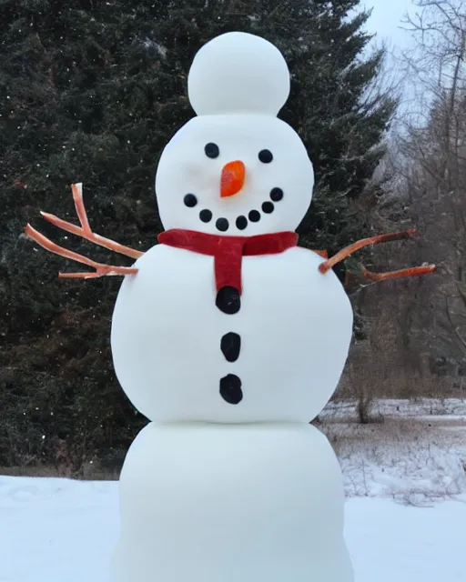 Prompt: snowman made of meat