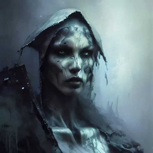 Prompt: dark cloaked necromancer, by ruan jia and artur bordalo and tom bagshaw and guy denning, trending on artstation hq, deviantart, pinterest, 4 k uhd image