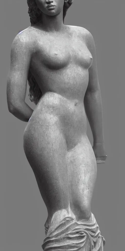 Prompt: detailed photo of marble statue of beyonce, full body portrait, various poses, photorealism, intricate detail, museum diffuse lighting