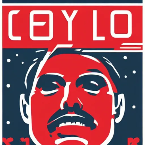 Image similar to an Obey style logo of Elon Musk by Shepard Fairey