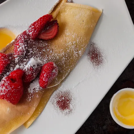 Prompt: crepes food photography