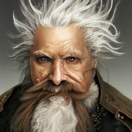 Image similar to portrait, headshot, insanely nice hair style, digital painting, of a old 17th century, old cyborg merchant, amber jewels, baroque, ornate clothing, scifi, realistic, hyperdetailed, chiaroscuro, concept art, art by Franz Hals and Jon Foster and Ayami Kojima and Amano and Karol Bak,