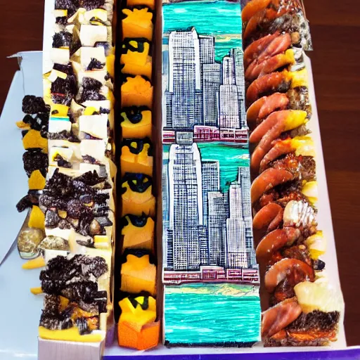 Image similar to An edible New York City skyline