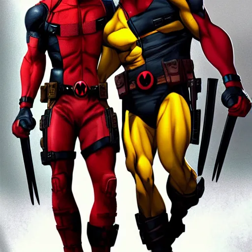 Image similar to Deadpool and wolverine 4K quality digital art