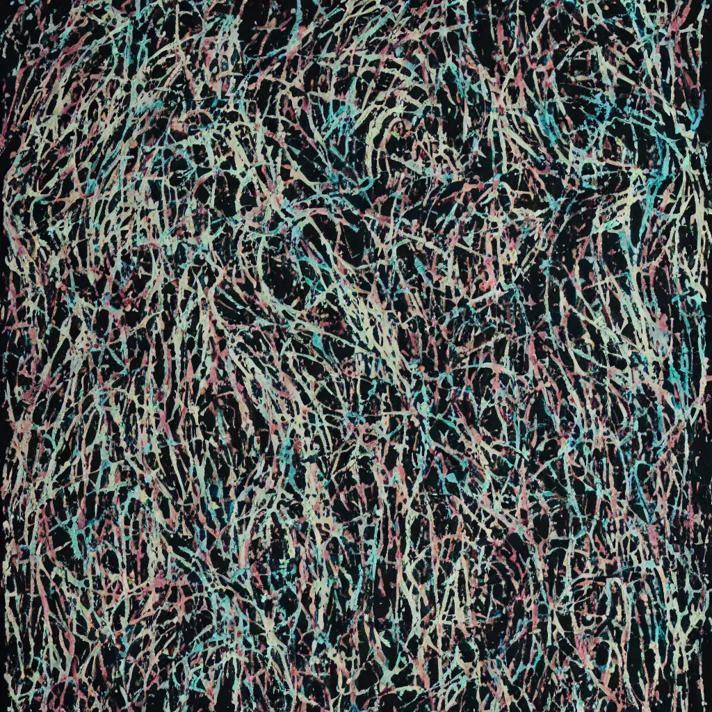 Image similar to camo made of teeth, smiling, abstract, francis bacon artwork, cryptic, dots, spots, stipple, lines, splotch, color tearing, pitch bending, faceless people, dark, ominous, eerie, hearts, minimal, points, technical, old painting, neon colors, folds