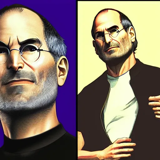 Image similar to steve jobs as a gta v cover art