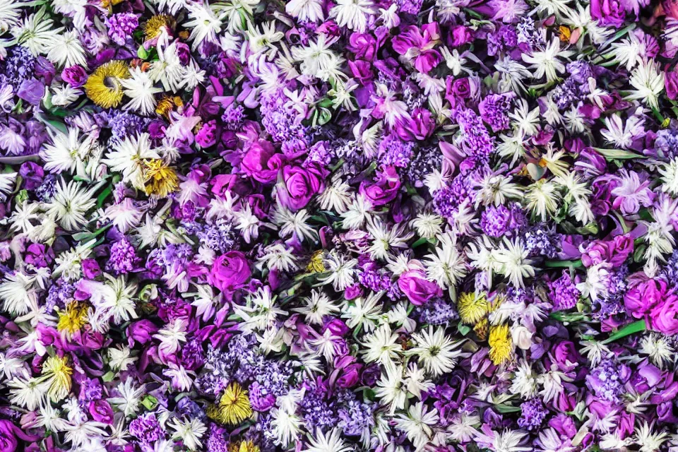 Image similar to a bouquet of alien flowers in a spiral on a white background