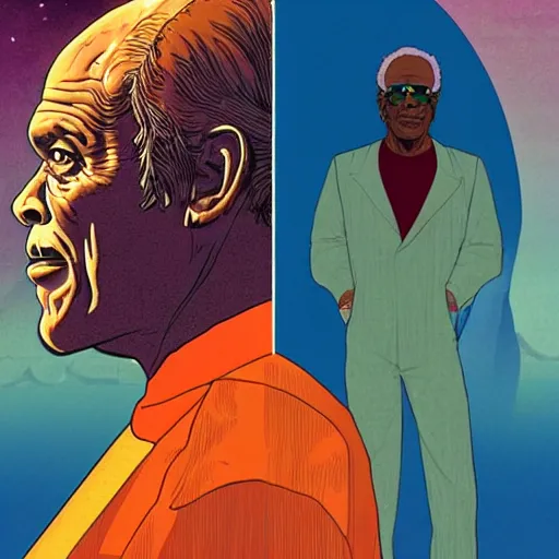 Image similar to danny glover retro minimalist portrait! moebius starwatcher comic by jean giraud, portrait 8 k