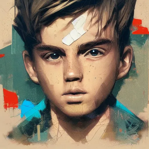 Image similar to Blondie beautiful boy profile picture by Greg Rutkowski, asymmetrical, Organic Painting , Matte Painting, geometric shapes, hard edges, graffiti, street art:2 by Sachin Teng:4