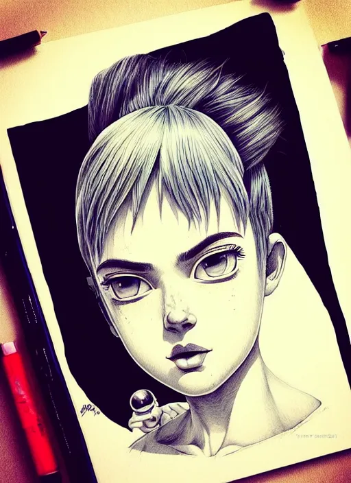 Image similar to highly # detailed portrait of bulma, photographic realistic background, by jose torres, by royal jafarov, by dustin hobert, by joe fenton, by kaethe butcher, trending on instagram, award winning details