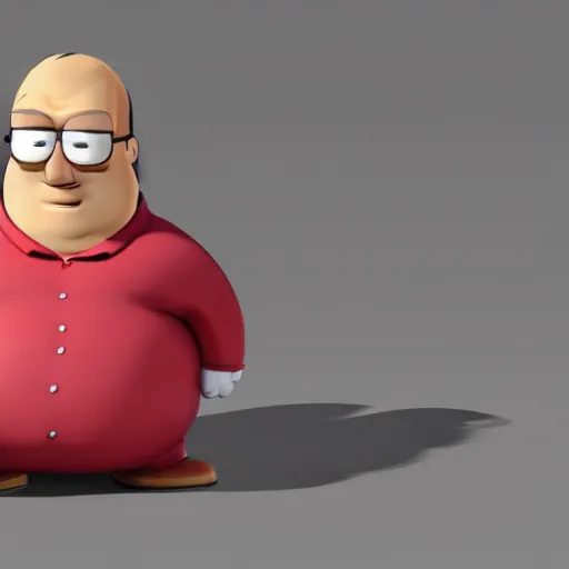 Image similar to 3 d ray traced rendering of peter griffin. 8 k, subsurface scattering, 4 0 0 0 samples, denoised