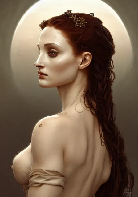 Image similar to sansa angeline jolie gessica chastain mummy skeleton goddess of death, intricate, elegant, highly detailed, digital painting, artstation, concept art, smooth, sharp focus, illustration, art by artgerm and greg rutkowski and alphonse mucha and william - adolphe bouguereau