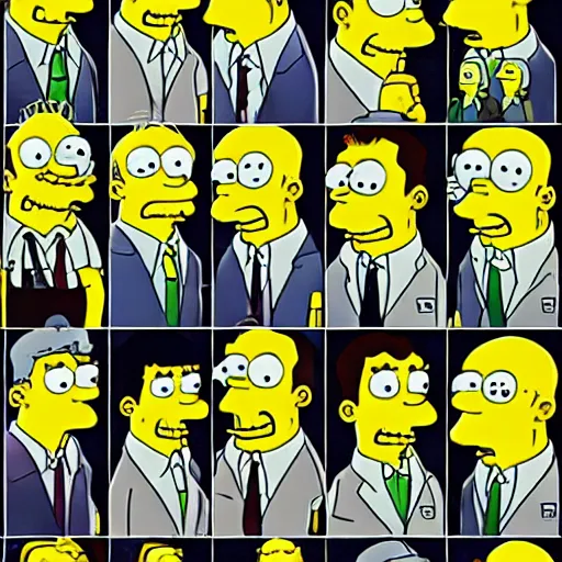 Image similar to howard phillips lovecraft in the form of the simpsons characters