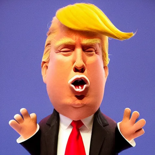 Image similar to donald trump as a carot, claymation