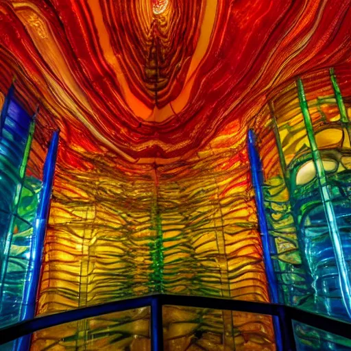 Image similar to a photo of the interior of a lighthouse created by dale chihuly