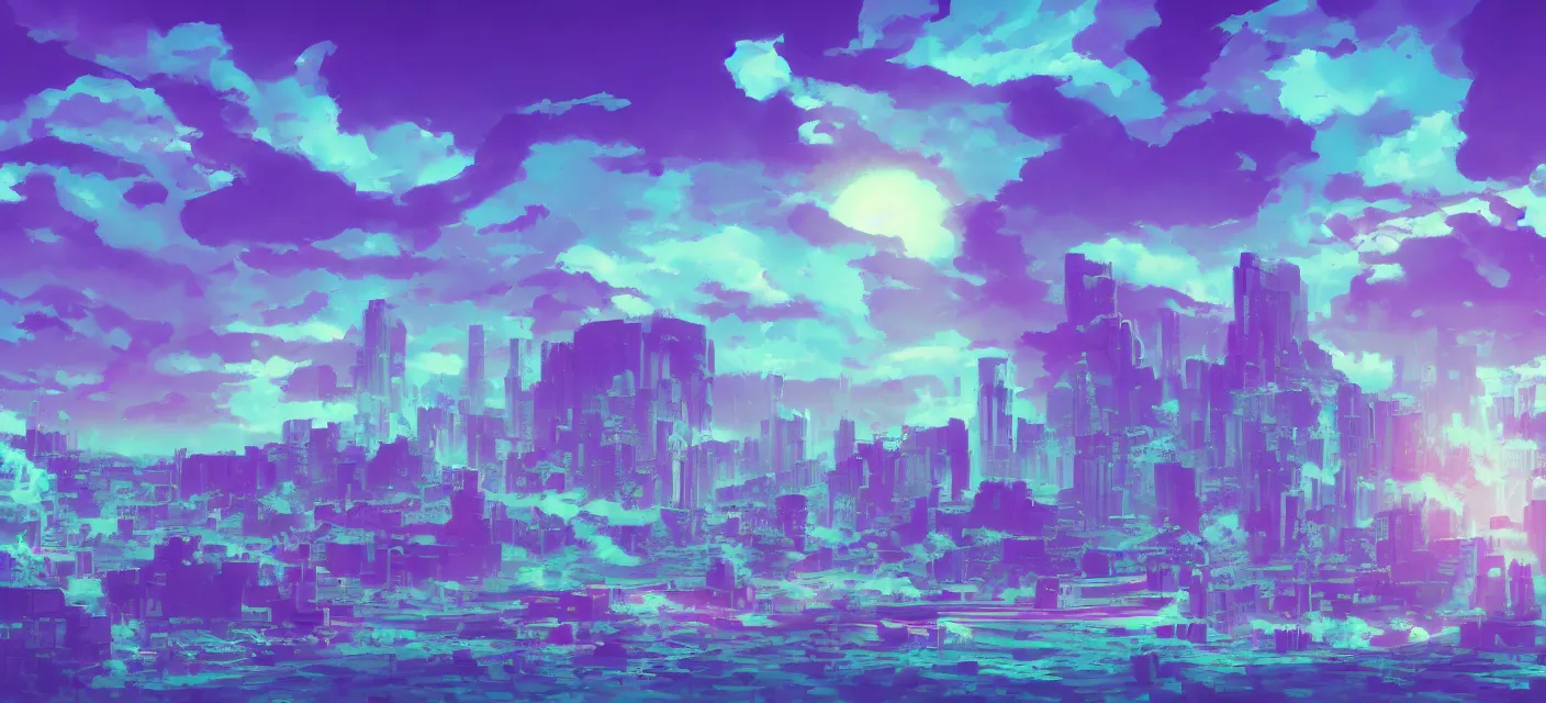 Image similar to desktop wallpaper, vaporwave, pastel, videogame, concept art