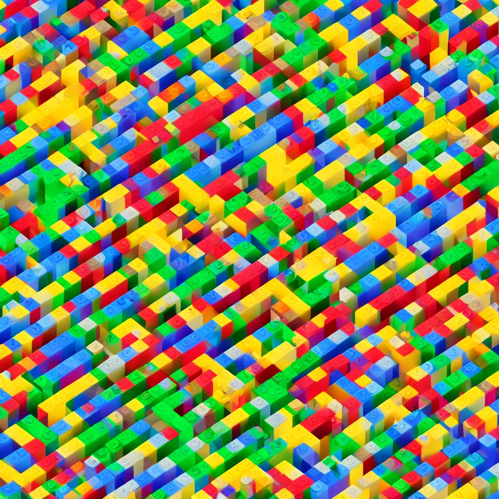 Image similar to wimmelbilder maze made of lego, isometric