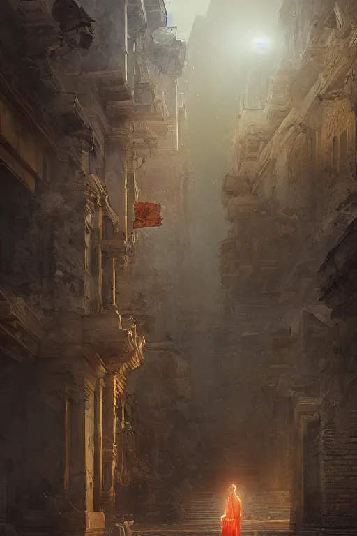 Prompt: ancient city of troy god, portrait, powerfull, intricate, elegant, volumetric lighting, scenery, digital painting, highly detailed, artstation, sharp focus, illustration, concept art, ruan jia, steve mccurry