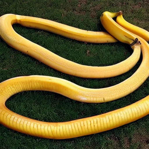 Prompt: a really long banana snake