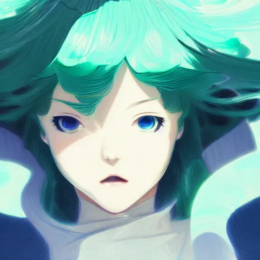 Image similar to tatsumaki aqua wearing a sweater, trending on pixiv, light and shadow effects, intricate, highly detailed, digital painting, art station, concept art, smooth, sharp focus, illustration, advanced digital anime art, atmospheric lighting, detailed face, by wlop ilya kuvshinov krenz cushart