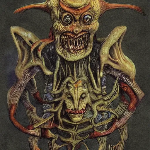 Image similar to bizarre bestiary of repressed unconscious emotional monsters and creatures