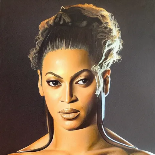 Prompt: ultra realistic portrait painting of beyonce in westworld, art by frank frazetta, 4 k, ultra realistic, highly detailed, epic lighting.