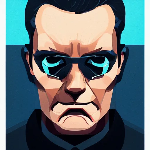 Image similar to face icon stylized minimalist t - 1 0 0 0, loftis, cory behance hd by jesper ejsing, by rhads, makoto shinkai and lois van baarle, ilya kuvshinov, rossdraws global illumination