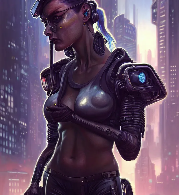 Prompt: painting of cyberpunk centaur cop, perfect face, ultra realistic, concept art, intricate details, eerie, highly detailed, photorealistic, octane render, 8 k, unreal engine. art by artgerm and greg rutkowski and magali villeneuve and alphonse mucha