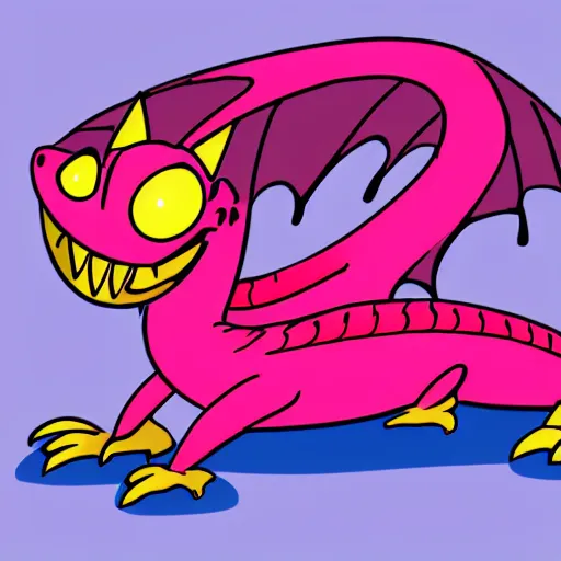 Prompt: pink cartoon dragon