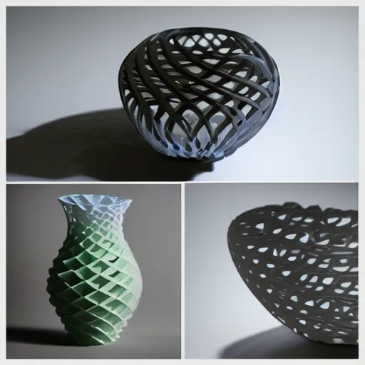 Image similar to 3d printed vase, Voronoi, parametric design