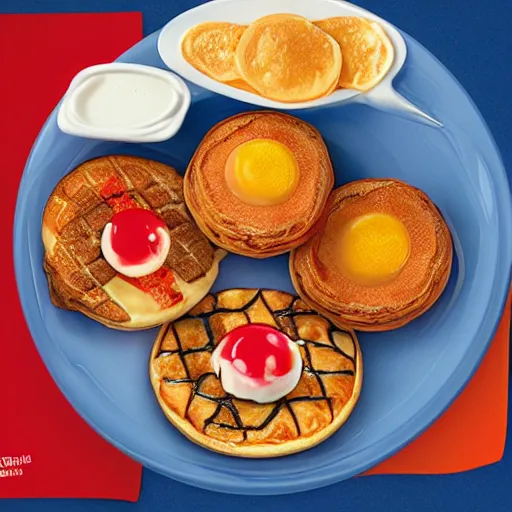 Image similar to IHOP's new Doom themed breakfast items