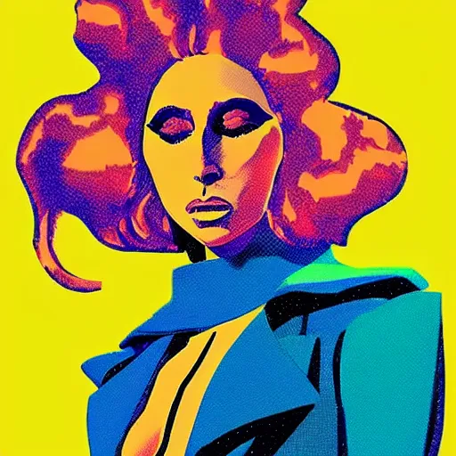 Image similar to “ lady gaga retro minimalist portrait, moebius starwatcher comic! minimalistic background, by jean giraud! 8 k ”