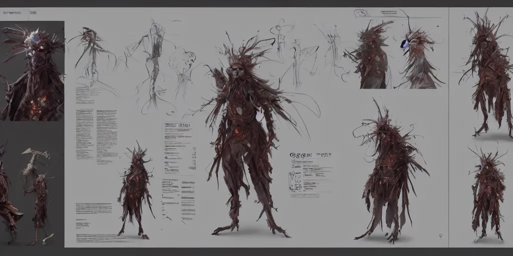 Image similar to cursed puppet design, character sheet, Moebius, Greg Rutkowski, Zabrocki, Karlkka, Jayison Devadas, Phuoc Quan, trending on Artstation, 8K, ultra wide angle, zenith view, pincushion lens effect