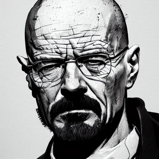 Prompt: portrait of walter white, dramatic lighting, illustration by Greg rutkowski, yoji shinkawa, 4k, digital art, concept art, trending on artstation