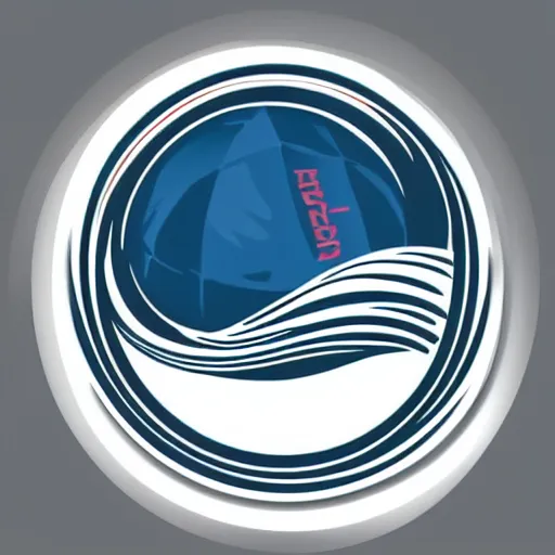 Prompt: a ball with waves emitting horisontaly logo, 2 d