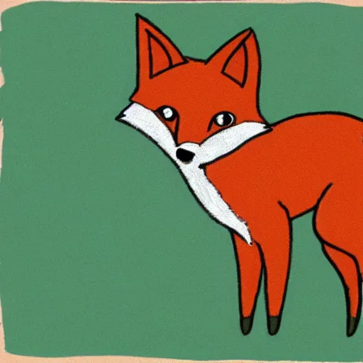 Image similar to a fox, poorly drawn using ms paint