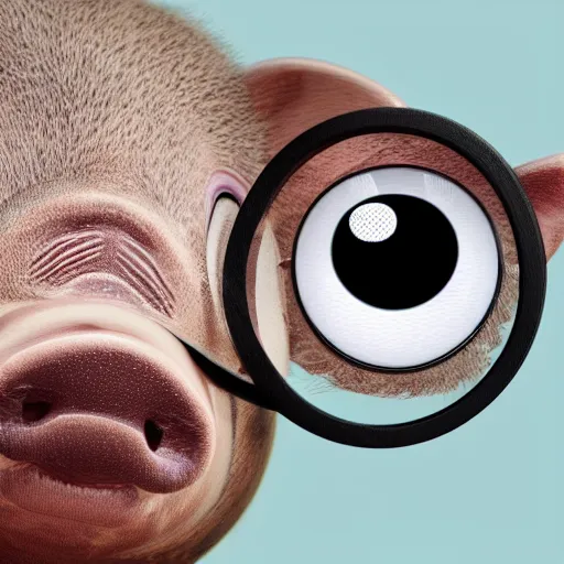 Prompt: a closeup photorealistic photograph of a cute piggy wearing round eye sunglasses . . This 4K HD image is Trending on Artstation, featured on Behance, well-rendered, extra crisp, features intricate detail and the style of Unreal Engine.