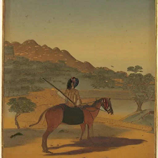 Prompt: arab samurai, egyptian landscape, 1 9 th century