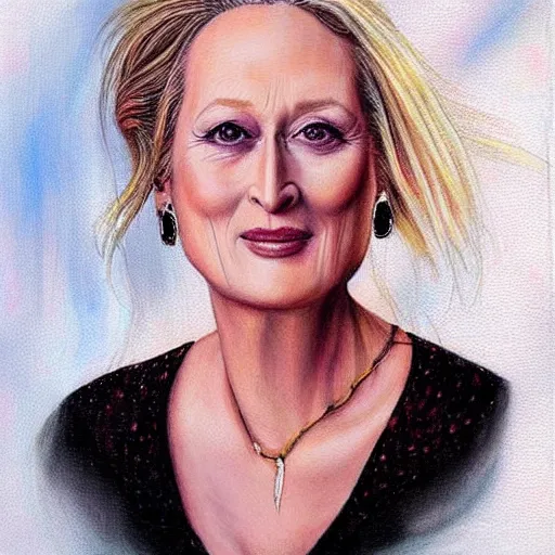 Image similar to “Meryl Streep portrait, Tanya Shatseva”